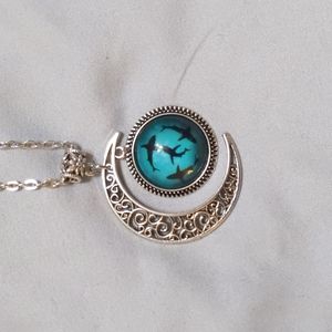 Moon and shark necklace - new